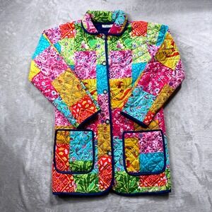 Sante Classics Quilted Patchwork Jacket Women Medium Cottagecore Floral